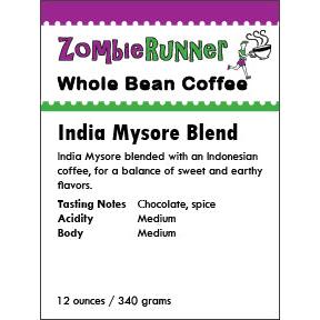Whole Bean Coffee - India Mysore Blend (12 oz)