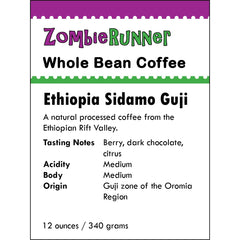 Whole Bean Coffee - Ethiopia Sidamo Guji (12 oz)