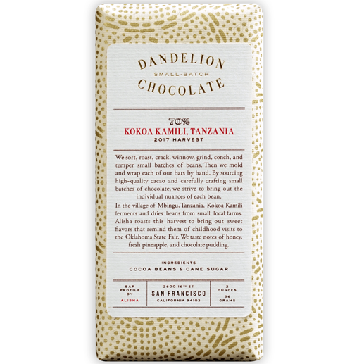 Dandelion Chocolate - Kokoa Kamili Tanzania 70%