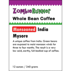 Whole Bean Coffee - Monsooned Indian Mysore (12 oz)